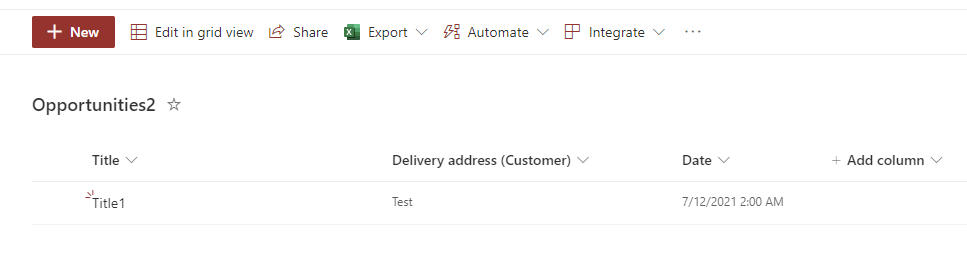 Result of Date column with time
