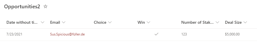 Result of currency column