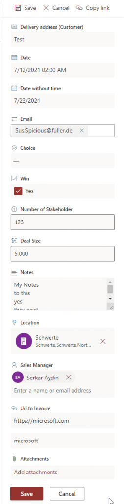 Result of URL Column