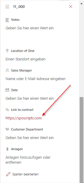 Result of link value