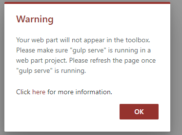 warning, which you can ignore in workbench