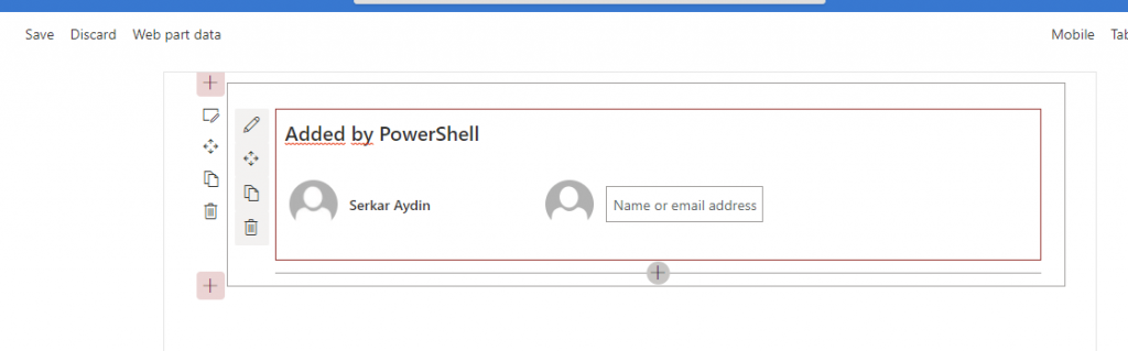 demo webpart in workbench