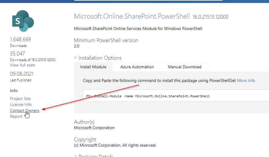 SharePointOnlinePowerShell PowerShell Gallery