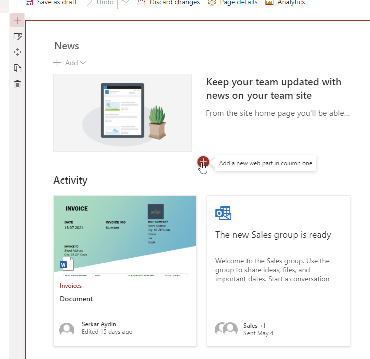Add webpart to homepage