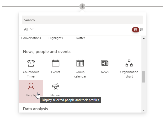 Add people webpart