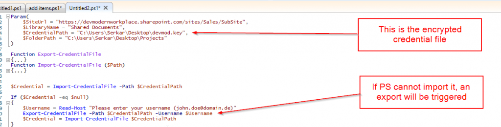 Explanation of credential handling